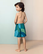 Pantaloneta de baño para niño con bolsillo lateral