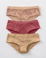 3 Panties estilo culotte en algodón#color_s44-dorado-medio-terracota-estampado