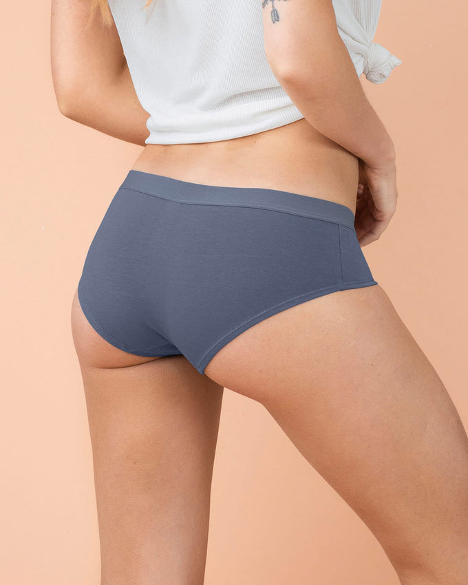 3 Panties estilo culotte en algodón#color_s45-gris-medio-azul-habano