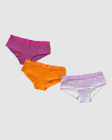 Paquete x 3 panties estilo hipster en algodón#color_s51-naranjado-vino-lila-estampado