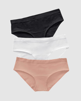 Paquete x3 panties estilo hipster en algodón#color_s57-blanco-negro-rosa-claro
